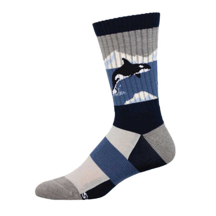 Compass Merino Socks, Arctic Orca, Unisex Size 10-13