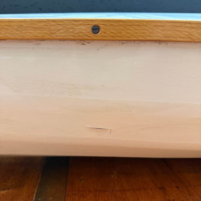 Vintage Wooden & Canvas K1 Sprint Kayak + Paddle