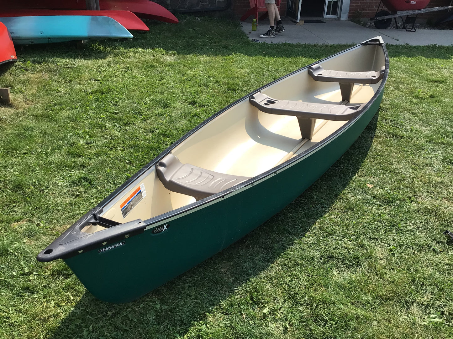 USED Pelican Canoe 15.5 Plastic, Green, 3-Seats