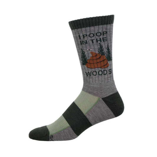 Compass Merino Socks, I Poop In The Woods, Mens Size 10-13