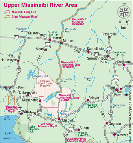 Chrismar Maps: Missinaibi 1 - Lakes Area