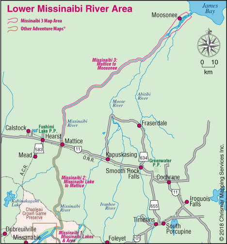 Chrismar Maps: Missinaibi 3 - Mattice to Moosonee