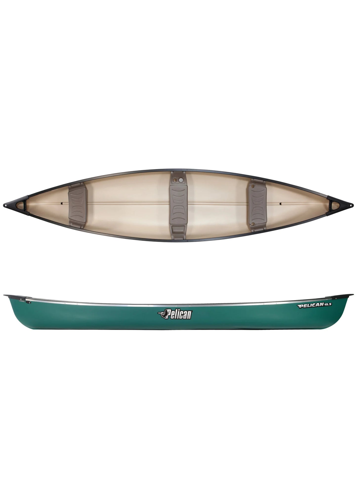 Rental - Pelican Canoe 15.5 Plastic, Green, 3-Seats